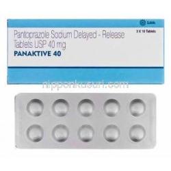 パナクティブ40 Panaktive 40, プロトニックス ジェネリック, パントプラゾール徐放性, 40mg, 錠