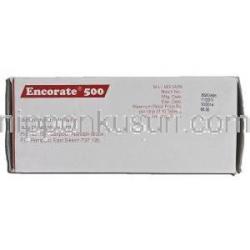 エンコレート500 Encorate 500, デパケン ジェネリック, バルプロ酸, 500mg, 錠 製造者情報