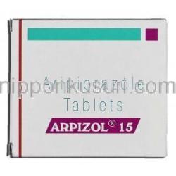 アルピゾル15 Arpizol 15, アビリファイ ジェネリック, アリピプラゾール 15mg, 錠 箱