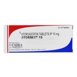 アトルベスト10 , リピトール ジェネリック, アトルバスタチン, 10 mg, 錠, 箱