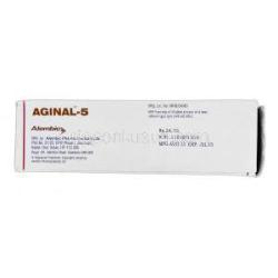 アジナル-5 Aginal-5, ノルバスク・アムロジン ジェネリック, 5 mg, 錠, 箱側面