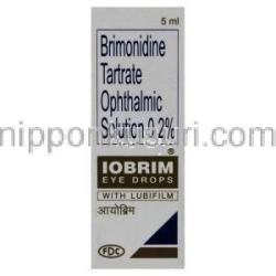 ブリモニジン（アルファガン ジェネリック）, Iobrim, 0.2% 点眼薬 (FDC) 箱
