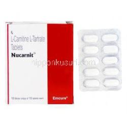ヌカルニット Nucarnit, カルニトール ジェネリック, L-カルニチン L-Tartrate 330mg, 錠