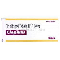 クロピバス  Clopivas, プラビックス ジェネリック, クロピドグレル  75mg, 錠, 箱