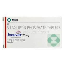 ジャヌビア Januvia, シタグリプチンリン酸塩 25mg 錠 (MSD) 箱