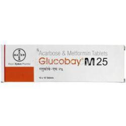 グルコバイ M Glucobay M, アカルボース メトホルミン 25mg 500mg, 錠, 箱