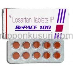 リペース Repace, ニューロタン ジェネリック, ロサルタンカリウム 錠 100mg (Sun Pharma)
