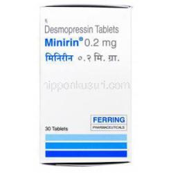 ミニリン Minirin, デスモプレシン 0.2mg 錠, 箱