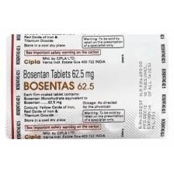 ボセンタス　Bosentas、ジェネリックトラクリア、ボセンタン62.5mg　包装裏面