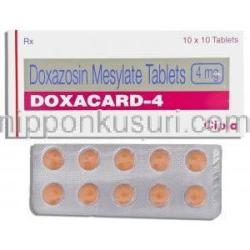ドクサカード Doxacard, カルデナリンジェネリック, ドキサゾシン  4mg 錠 (Cipla)