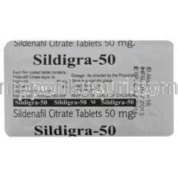 シルディグラ-50　ジェネリック・バイアグラ, シルデナフィル 50 mg　シート　情報