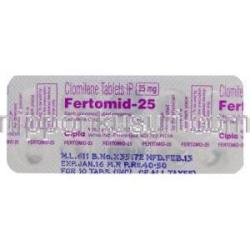 ファートミド-25, クロミドジェネリック,  クロミフェンクエン酸 25mg 錠　シート　製品情