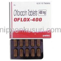 オフロックス Oflox, タリビッド ジェネリック, オフロキサシン 400mg 錠 (Protec/Cipla)