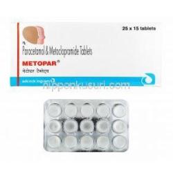 メトパー (メトクロプラミド/ アセトアミノフェン) 箱、錠剤