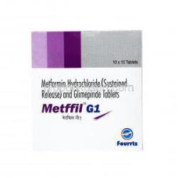 メトフィル G (グリメピリド/ メトホルミン) 1mg 箱