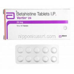 ベルティン (ベタヒスチン) 24mg 箱、錠剤