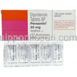 ジピリダモール （ペルサンチン ジェネリック）,   25 mg 錠 (Cadila)
