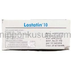 ロバスタチン, LOSTATIN, 10MG 錠  (DR.REDDY)　成分