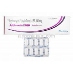 アルスロシン (エリスロマイシン) 500mg 箱、錠剤