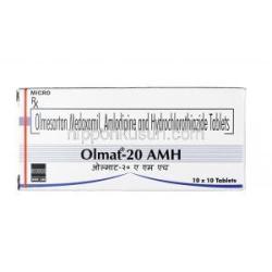 オルマト AMH, オルメサルタン 20mg / アムロジピン 5mg / ヒドロクロロチアジド 12.5mg, 錠剤, 箱表面