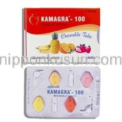 ジェネリック・バイアグラ, Kamagra, クエン酸シルデナフィル ソフトタブレット 100MG (Ajanta Pharma)