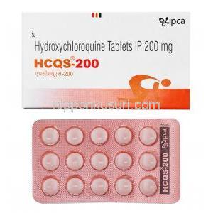 HCQS, ヒドロキシクロロキン 200mg 箱、錠剤