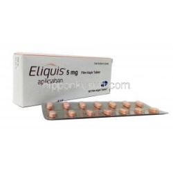 エリキュース (アピキサバン) 5 mg 56 錠 箱、錠剤