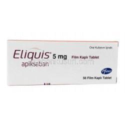 エリキュース (アピキサバン) 5 mg 56 錠 箱前面