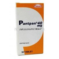 パントパス,  パントプラゾール, 40 mg 30錠 ,箱表面