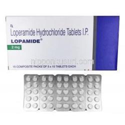 ロパミド (ロペラミド) 2mg 箱、錠剤