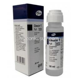 クレオシンT 外用液,  クリンダマイシン 1%,  外用液 30 mL,製造元：Pfizer, 箱,ボトル