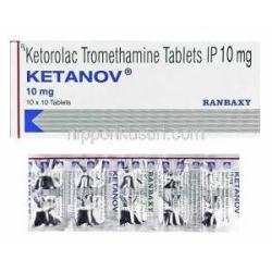 ケタノブ Ketanov, トラドール ジェネリック, ケトロラクトロメタミン, 10mg, 箱、錠剤