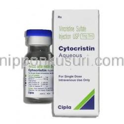 シトクリスチン Cytocristin, オンコビン ジェネリック, ビンクリスチン 1mg/ 1ml 注射 (Cipla)