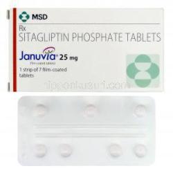 ジャヌビア Januvia, シタグリプチンリン酸塩 25mg 錠 (MSD) 