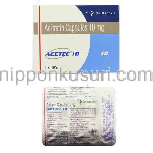 アセテック Acetec, ソリアタンジェネリック, アシトレチン 10mg 錠 (Dr.Reddy's)