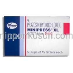 プラゾシン塩酸塩（Minipress XL GITS） 5MG　錠  (Pfizer)