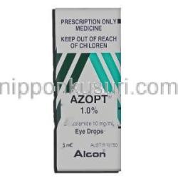エイゾプト Azopt, ブリンゾラミド 1 % x 5ml 点眼薬 (Alcon) 箱