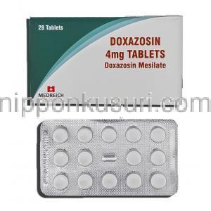 ドクサゾシン Doxazosin, カルデナリンジェネリックド, キサゾシン 4mg 錠 (Medreich)