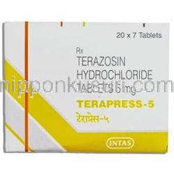 テラプレス Terapress, ハイトラシン ジェネリック, テラゾシン 2mg 錠 (Abbott India) 箱