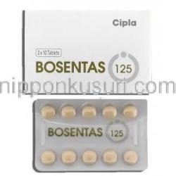 ボセンタス Bosentas, トラクリア ジェネリック, ボセンタン 125mg 錠 (Cipla)