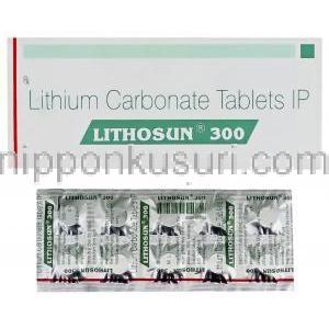 リスサン Lithsun, リーマス ジェネリック, 炭酸リチウム 300mg 錠 (Sun Pharma)