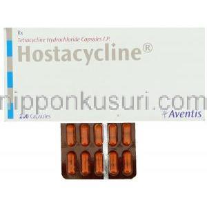 ホスタサイクリン, 塩酸トラサイクリン, 250 mg カプセル 箱