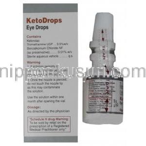 ケトロラック・トロメタミン（アキュラージェネリック）, Keto Drops,  0.5% 5ml 点眼薬(Cipla) 成分