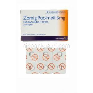 ゾーミッグラピメルト,ゾルミトリプタン　5mg　口腔内分散性錠