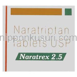 ナラトリプタン （アマージ  ジェネリック）, Naratrex, 2.5mg 錠 (Sun Pharma)