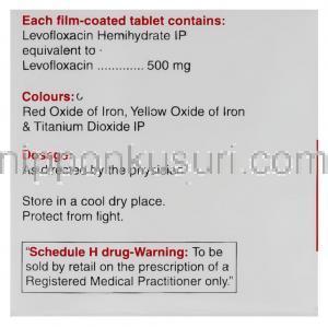 オフロキサシン　500 mg 錠 Levoquin (Cipla) 成分