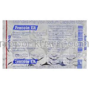 フェニトイン  (ヒダントールジェネリック) 100 mg Fentoin ER 100 (Sun pharma)カプセル