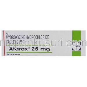 アタラックス, 塩酸ヒドロキシジン 25mg 錠  (UCB) 箱