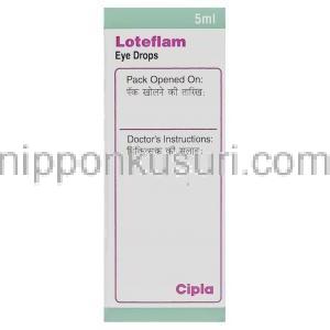 エタボン酸ロテプレドノール（ロテマックス ジェネリック）, Loteflam, 0.5%  点眼薬 (Cipla) 箱