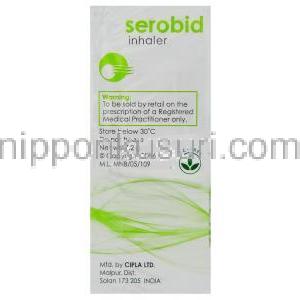 サルメテロール（セレメント ジェネリック）, Serobid, 25マイクログラム 120回分 吸入剤 (Cipla) 製造